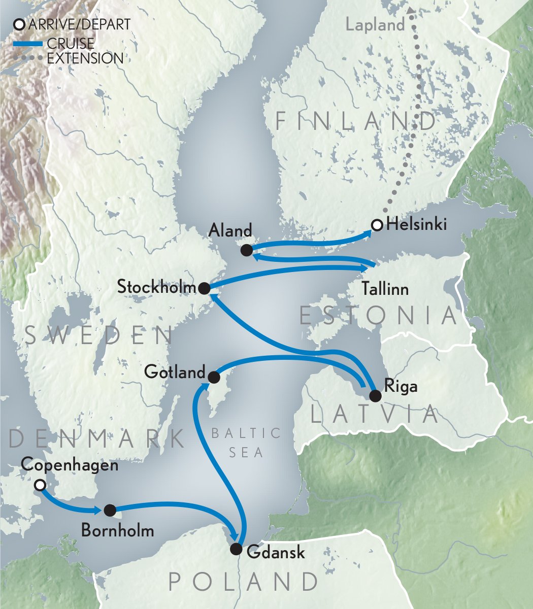 Cruising Scandinavia & the Baltic Sea Itinerary Map